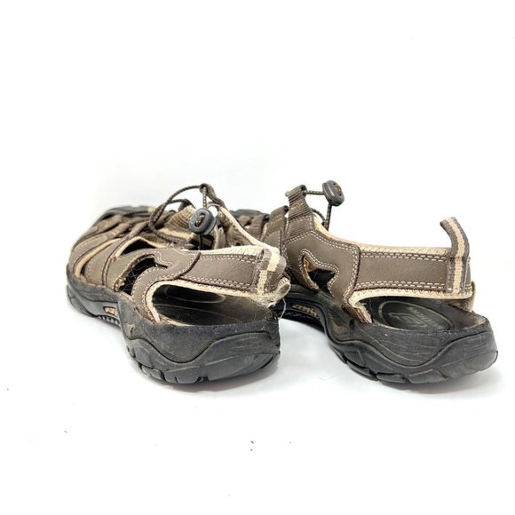 Skechers Brown Utility Leather Upper Hard Toe Sandal Size 11 main image 9
